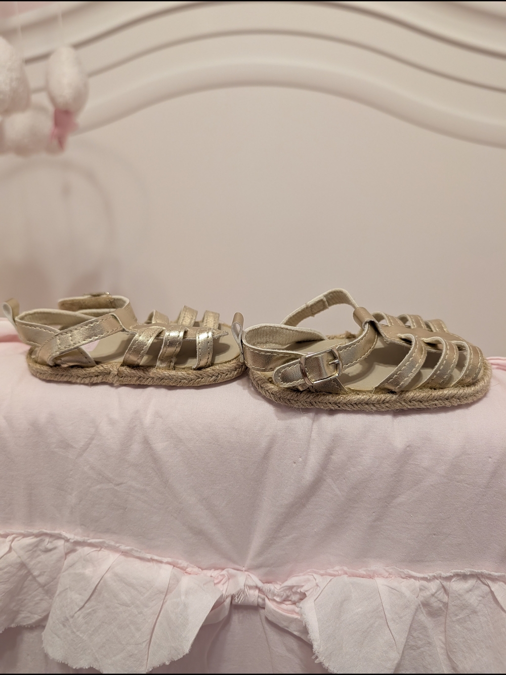Carter's Baby Girls Gold Strappy Sandals - 9-12M - Picture 3 of 5